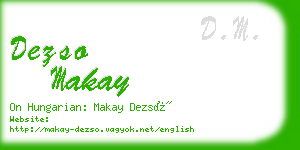 dezso makay business card